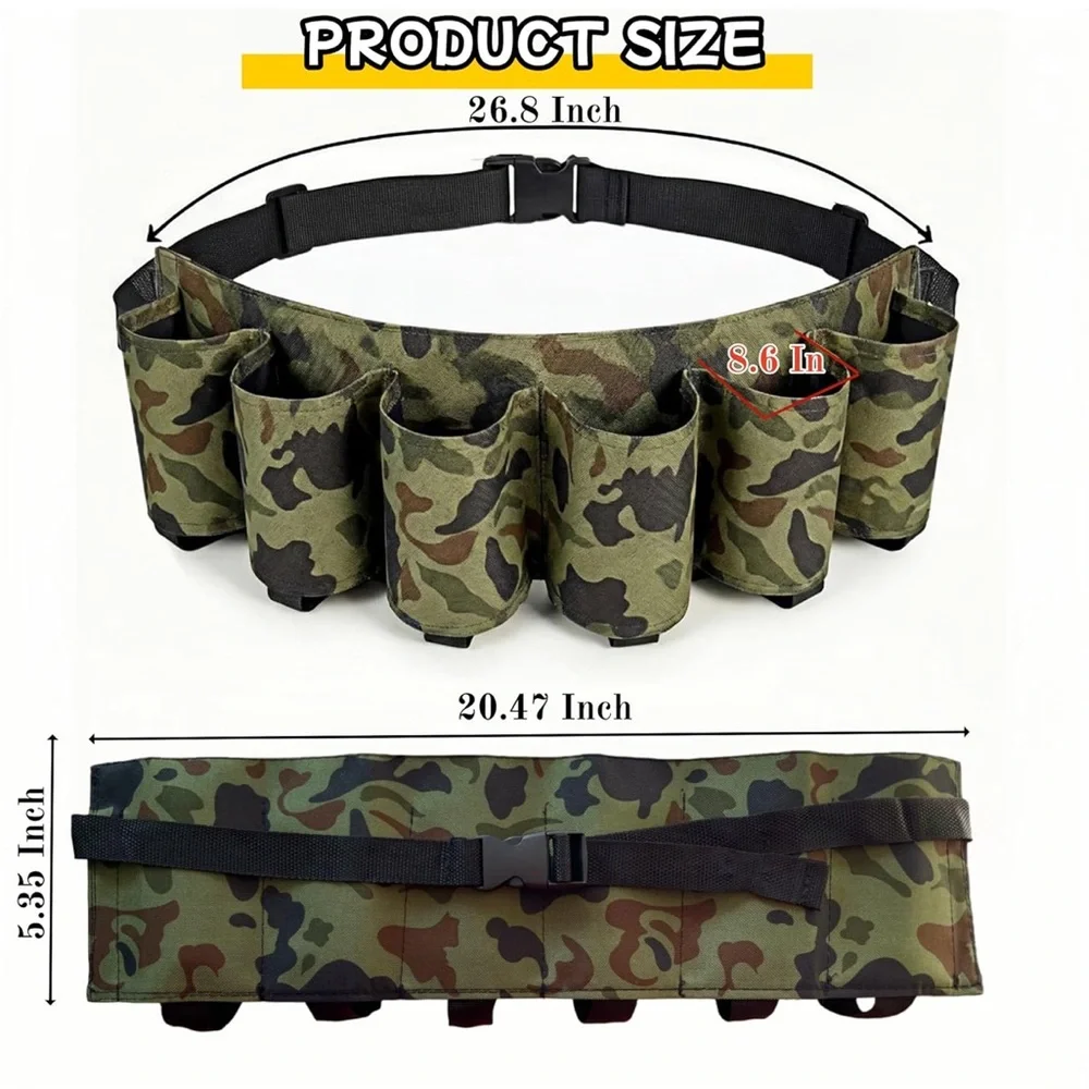 Adjustable Camouflage Beer Belt - 6 Pack Holder
